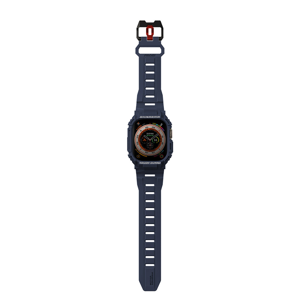 Watch Ultra 49mm Skinarma Mecha 2in1 TPU Kasa Koruyucu + Silikon Kordon Açık Gri
