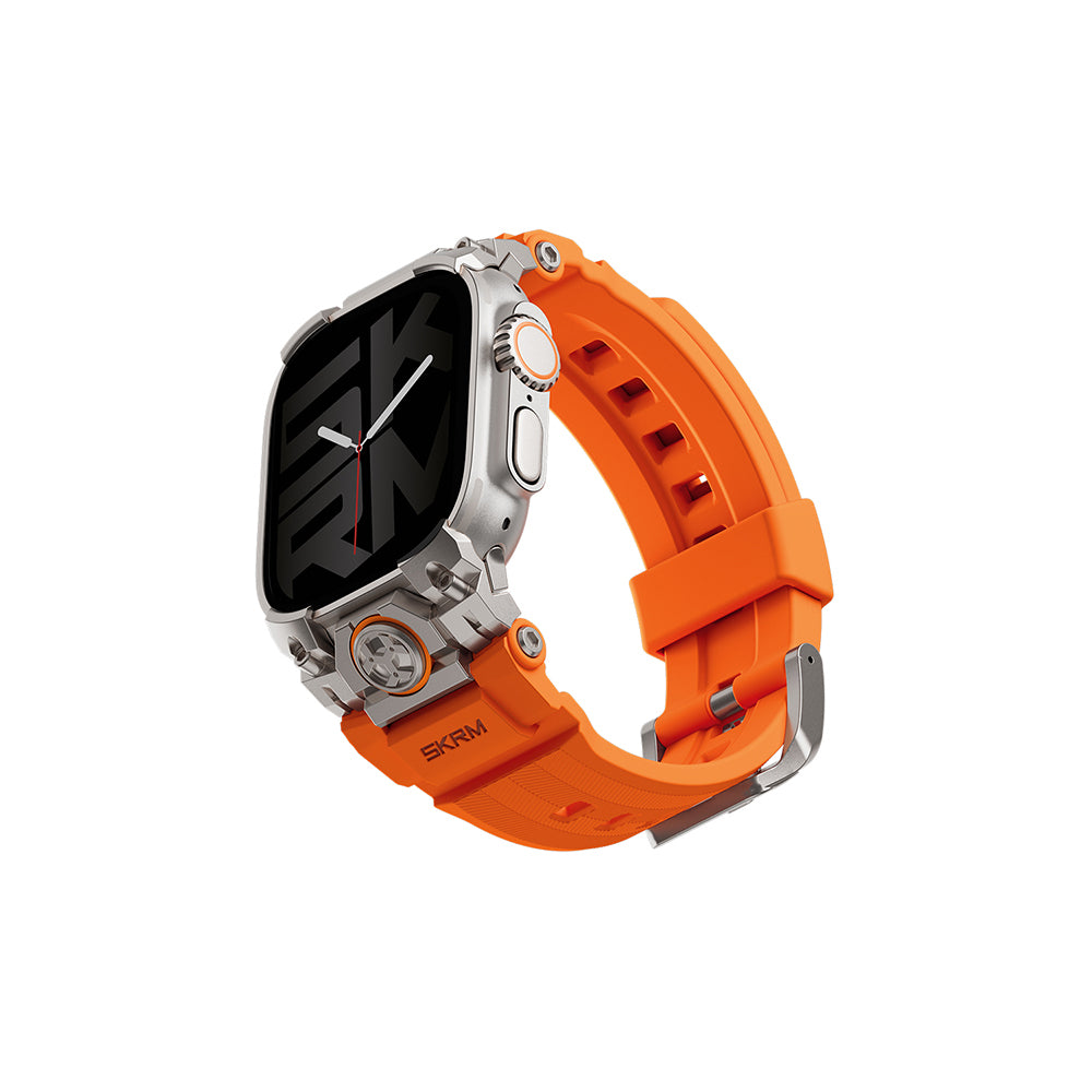 Apple Watch Ultra 49mm SkinArma Talon Serisi Suya Dayanıklı Silikon Kordon Turuncu