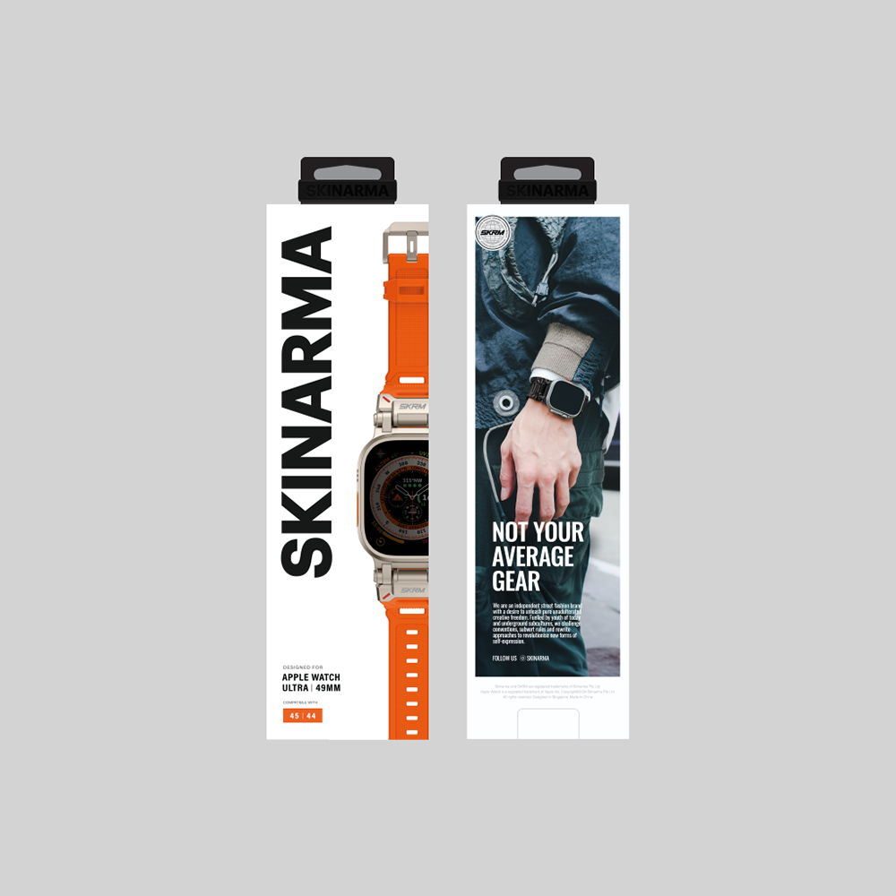 Watch Ultra 49mm SkinArma Titon Serisi Hava Alabilen Delikli Silikon Kordon Siyah