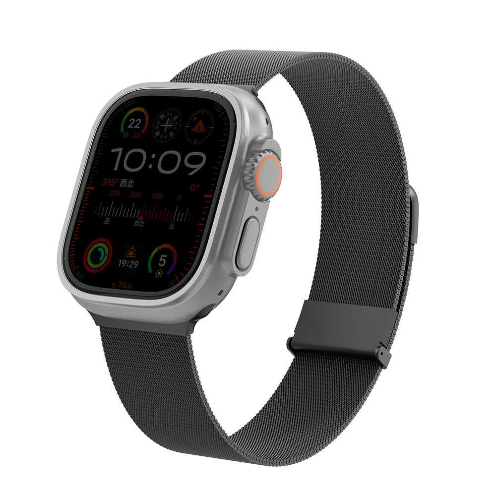 Apple Watch Ultra 49mm Wiwu MagFlex Secure Serisi Metal Kordon Siyah
