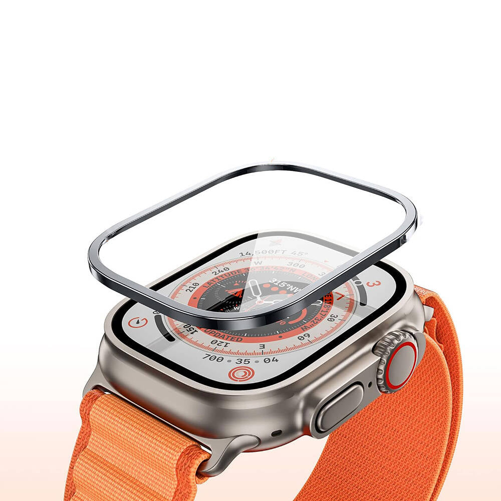 Watch Ultra 49mm Wiwu Wi-JD106 Easy Install Akıllı Saat Temperli Cam Ekran Koruyucu Gümüş