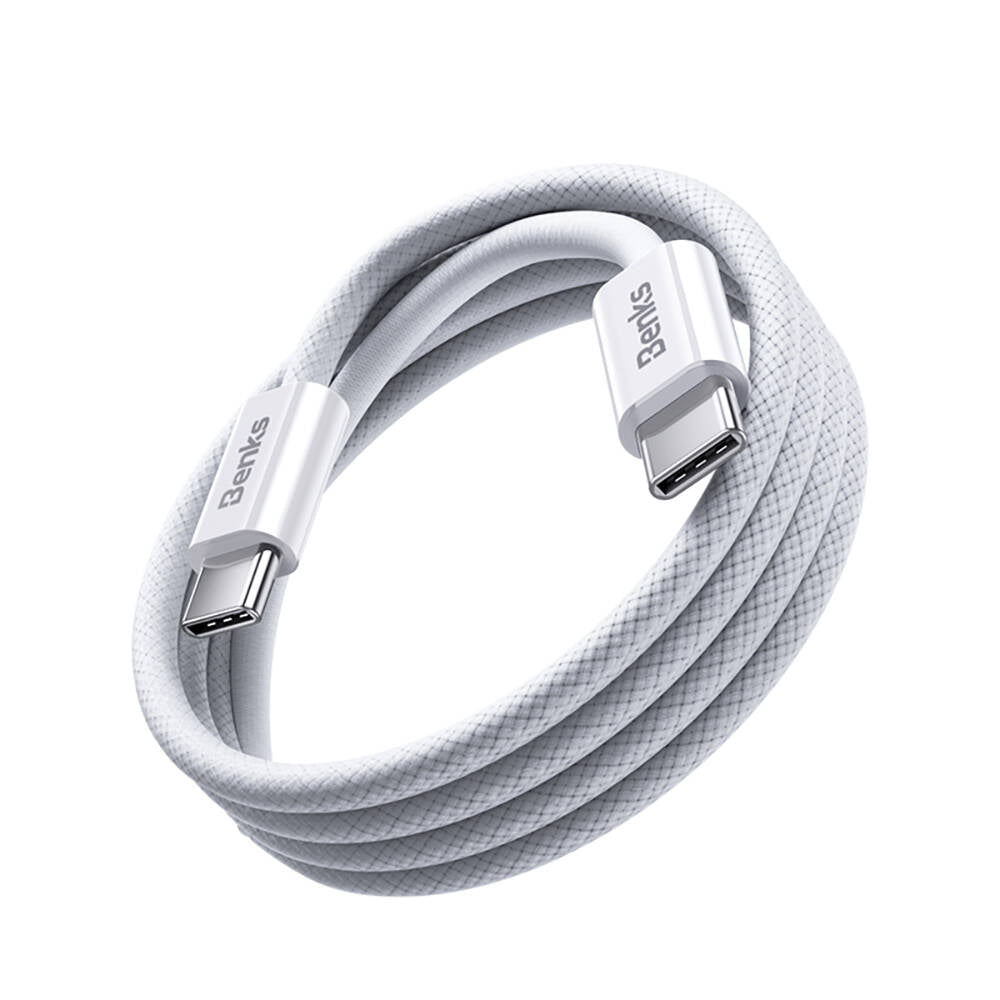 Benks D46 Type-C to Type-C PD 3.0 Örgülü Şarj ve Data Kablosu 60W 1 Metre Siyah