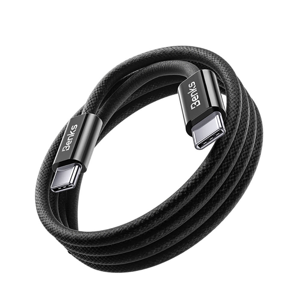 Benks D46 Type-C to Type-C PD 3.0 Örgülü Şarj ve Data Kablosu 60W 1 Metre Siyah