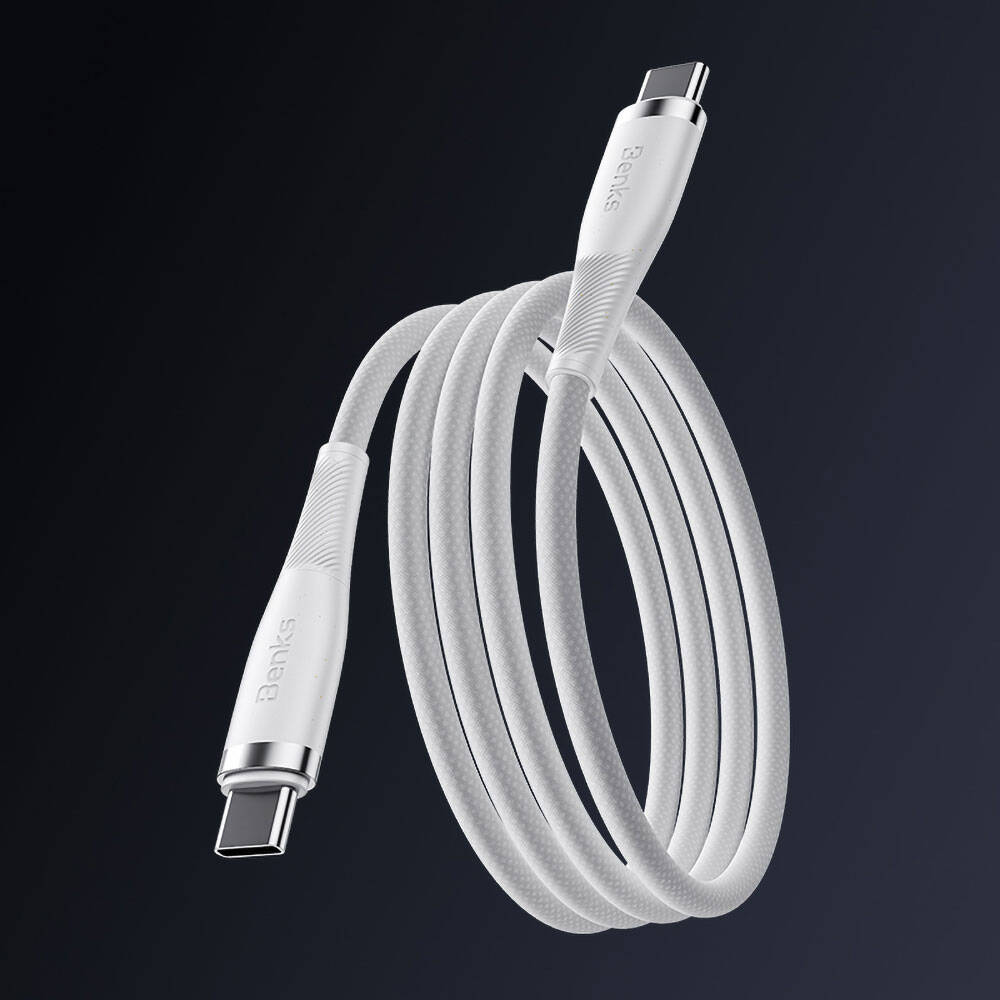 Benks D47 Type-C to Type-C PD 3.0 Örgülü Şarj ve Data Kablosu 100W 1 Metre Siyah