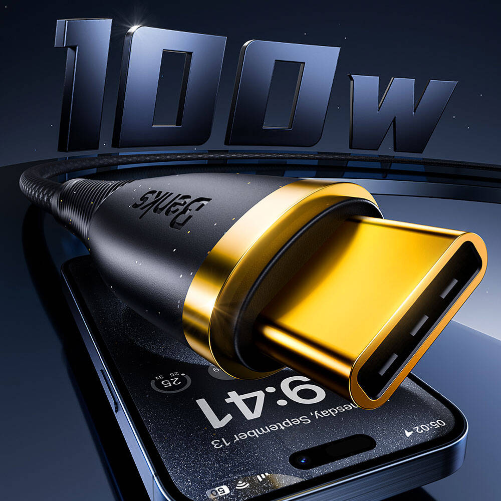 Benks D47 Type-C to Type-C PD 3.0 Örgülü Şarj ve Data Kablosu 100W 1 Metre Beyaz
