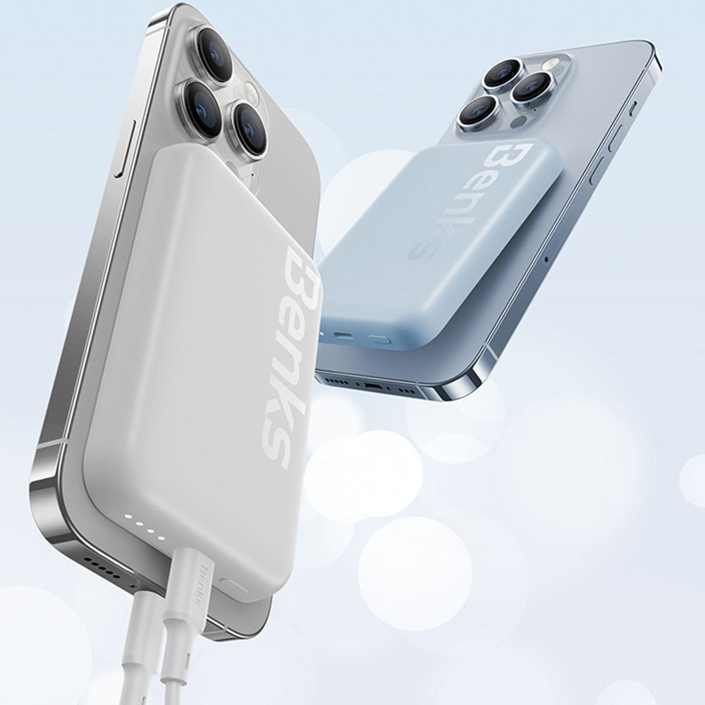 Benks MP10 Magsafe Magnetik İnce Tasarımlı Powerbank 6000mAh Mavi