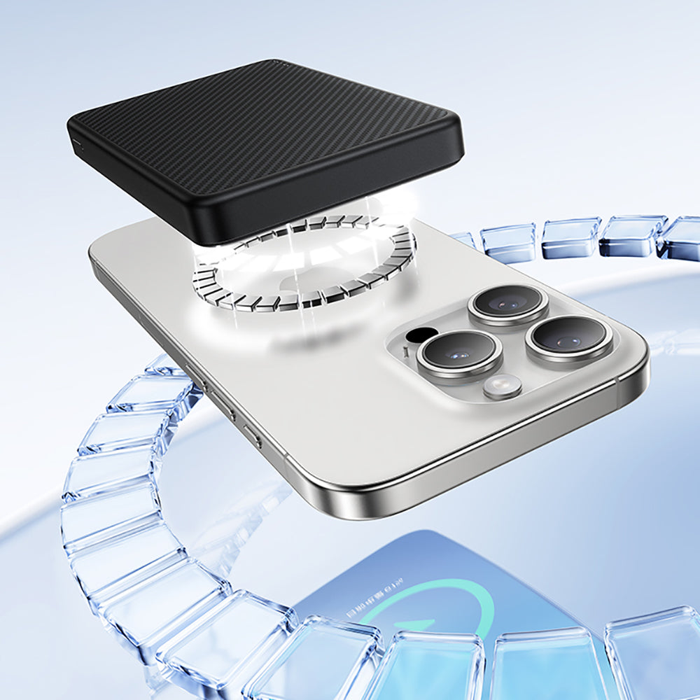 Benks MP17 ArmorGo M-safe Şarj Özellikli 600D Aramid Fiber Qi2 Teknolojili Powerbank 15W 10000mAh Siyah