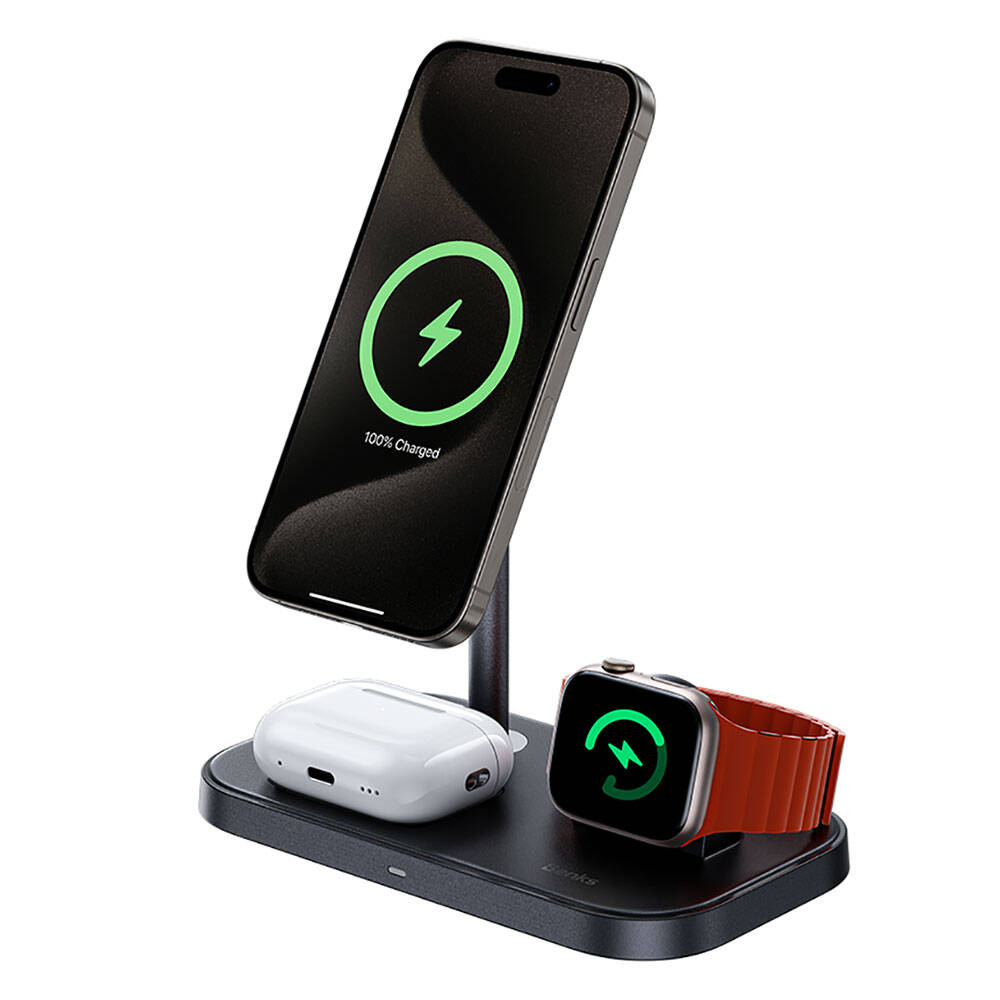 Benks W16 3in1 Telefon&Akıllı Saat&Kulaklık Kablosuz Şarj Standı Beyaz