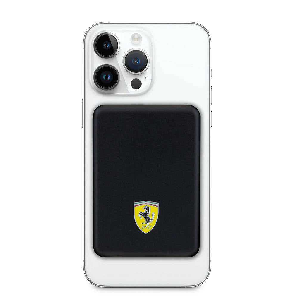 Ferrari Led Işıklı Göstergeli Magsafe Magnetik Orjinal Lisanslı Powerbank 5000 Mah Siyah