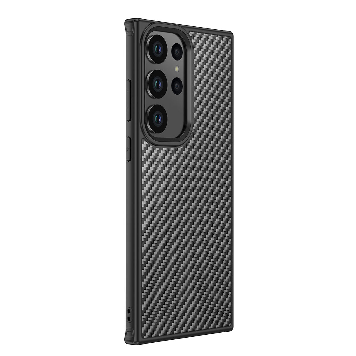 Galaxy S23 Ultra Kılıf Aramid Karbon Fiber Magsafe Özellikli Wlons Radison Kılıf Siyah