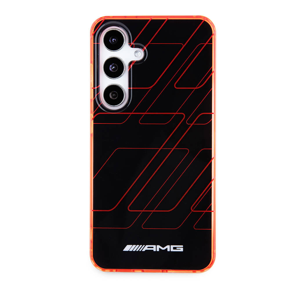 Galaxy S24 Kılıf AMG Orjinal Lisanslı Çift Katmanlı Dörtgen Desenli Kılıf Siyah