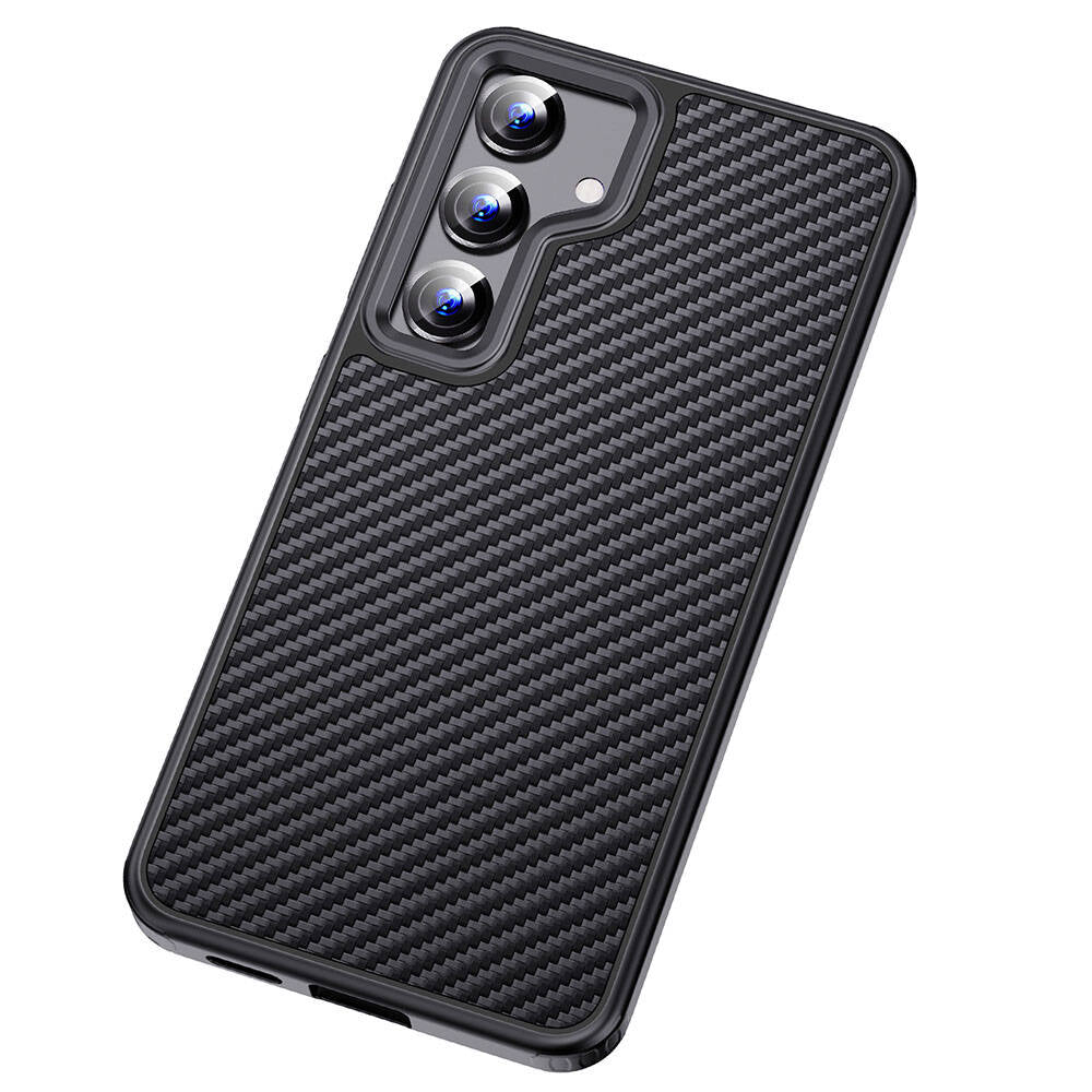 Galaxy S24 Kılıf Aramid Karbon Fiber Magsafe Özellikli Wlons Radison Kılıf Siyah