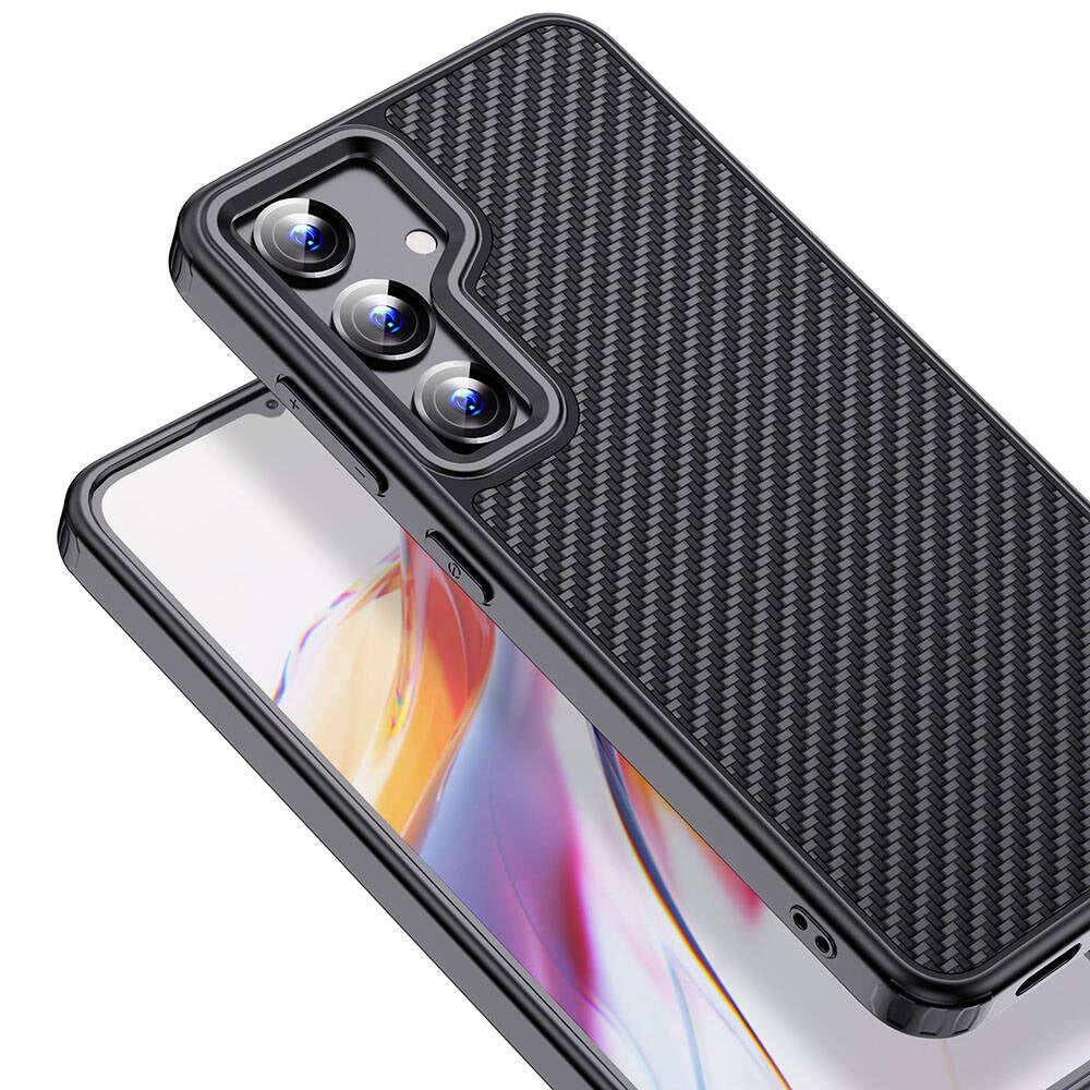 Galaxy S24 Kılıf Aramid Karbon Fiber Magsafe Özellikli Wlons Radison Kılıf Siyah