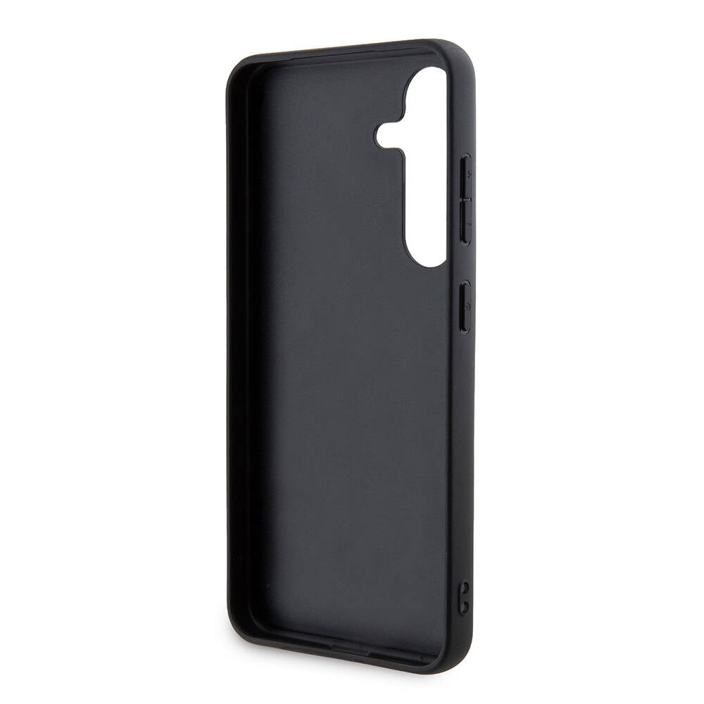 Galaxy S24 Kılıf Karl Lagerfeld Orjinal Lisanslı Saffiano Monogram Metal Logo Kılıf Siyah