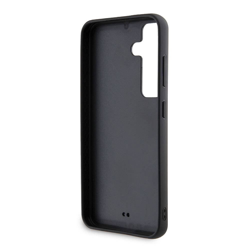 Galaxy S24 Kılıf Karl Lagerfeld Taşlı Metal Logo Orjinal Lisanslı Kılıf Siyah
