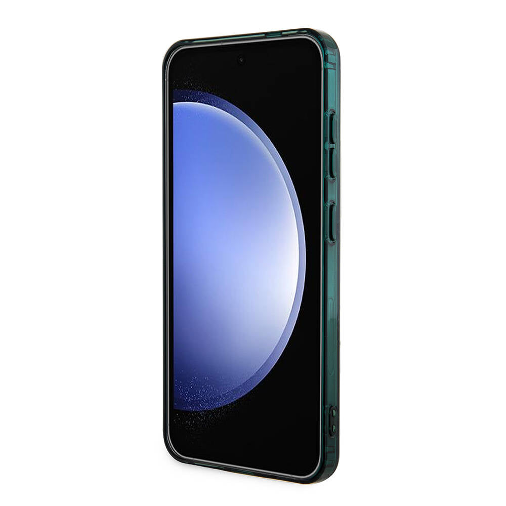 Galaxy S24 Kılıf Lacoste Orjinal Lisanslı Magsafe Şarj Özellikli Çift Katmanlı Timsah Logolu Blend Monogram Kılıf Siyah