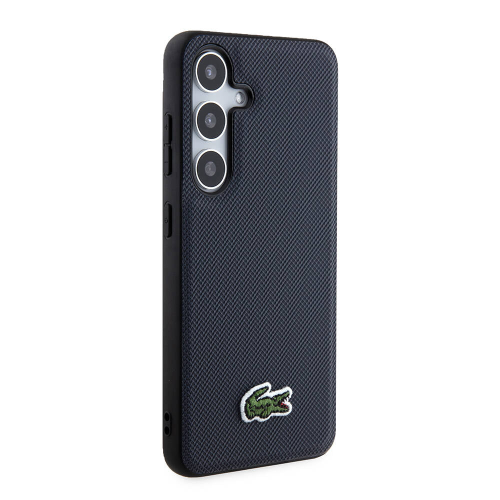 Galaxy S24 Kılıf Lacoste Orjinal Lisanslı PU Pike Desenli Arka Yüzey İkonik Timsah Dokuma Logolu Kılıf Yeşil