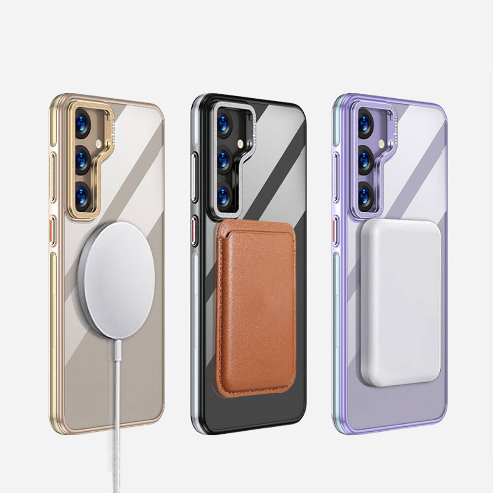 Galaxy S24 Kılıf Magsafe Şarj Özellikli Wlons Standlı Efsane Kılıf Mor