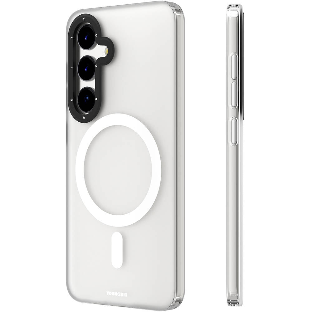 Galaxy S24 Kılıf Magsafe Şarj Özellikli Youngkit Hidden Sand Serisi Kılıf Siyah