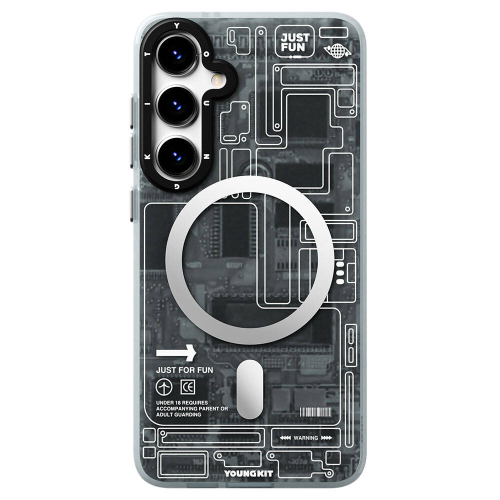 Galaxy S24 Kılıf Magsafe Şarj Özellikli YoungKit Technology Serisi Kılıf Beyaz