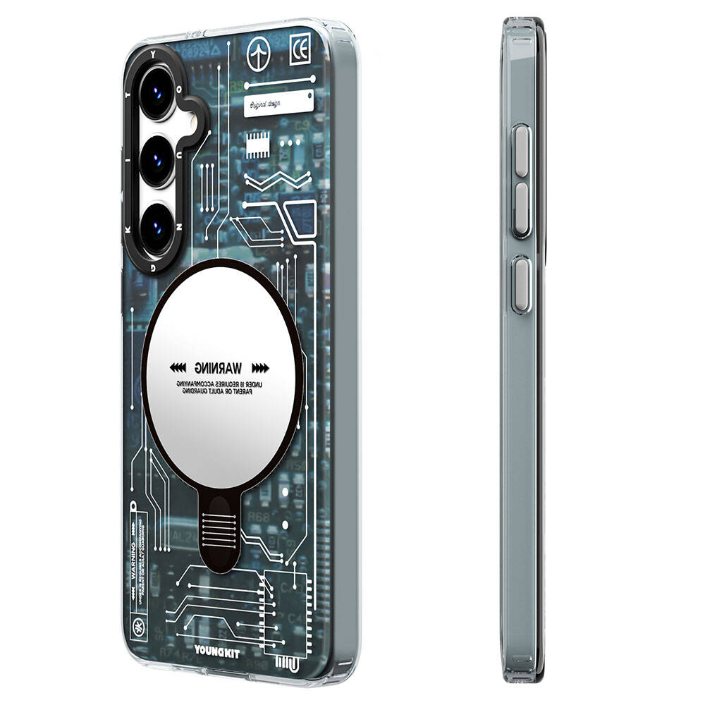 Galaxy S24 Kılıf Magsafe Şarj Özellikli YoungKit Technology Serisi Kılıf Mavi