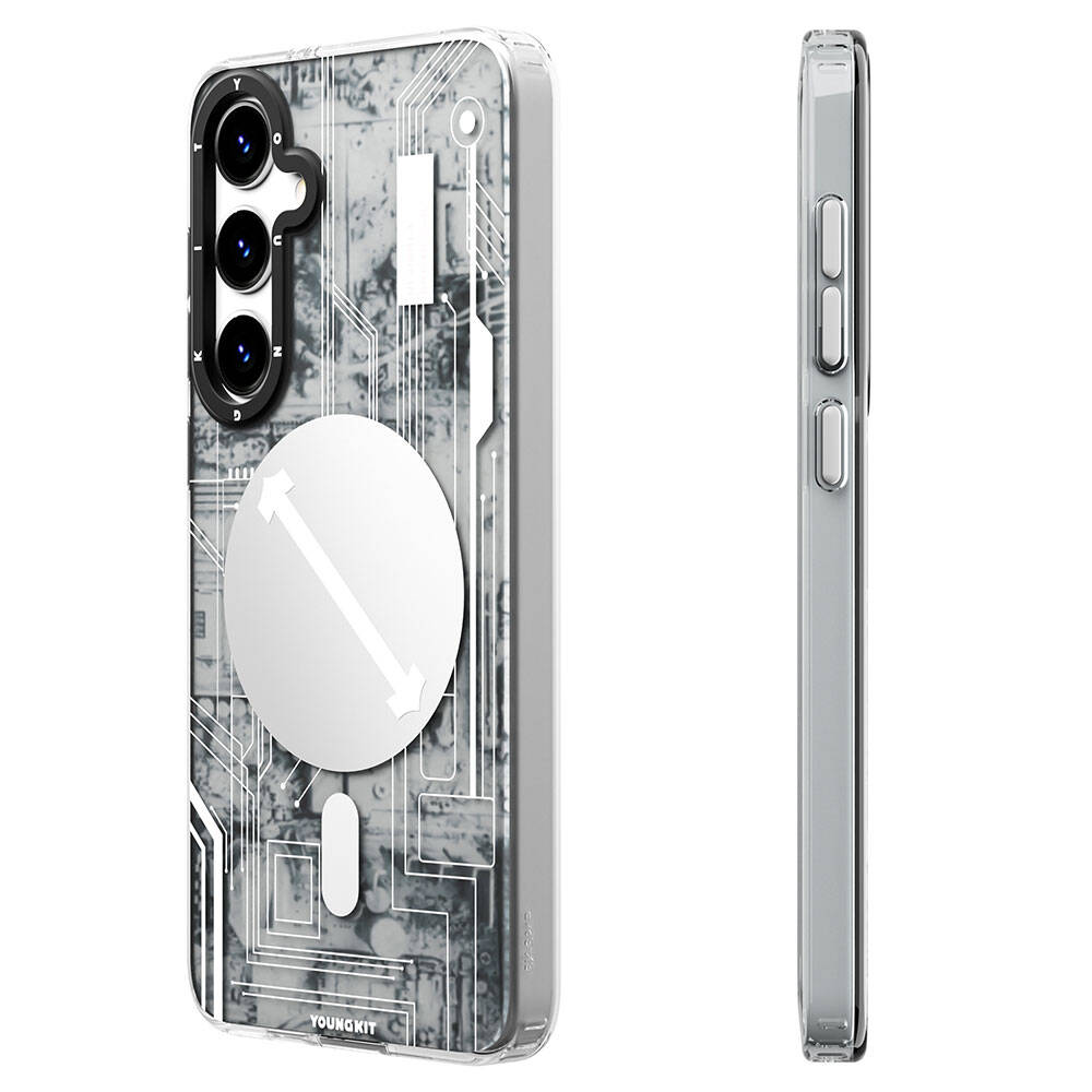 Galaxy S24 Kılıf Magsafe Şarj Özellikli YoungKit Technology Serisi Kılıf Beyaz