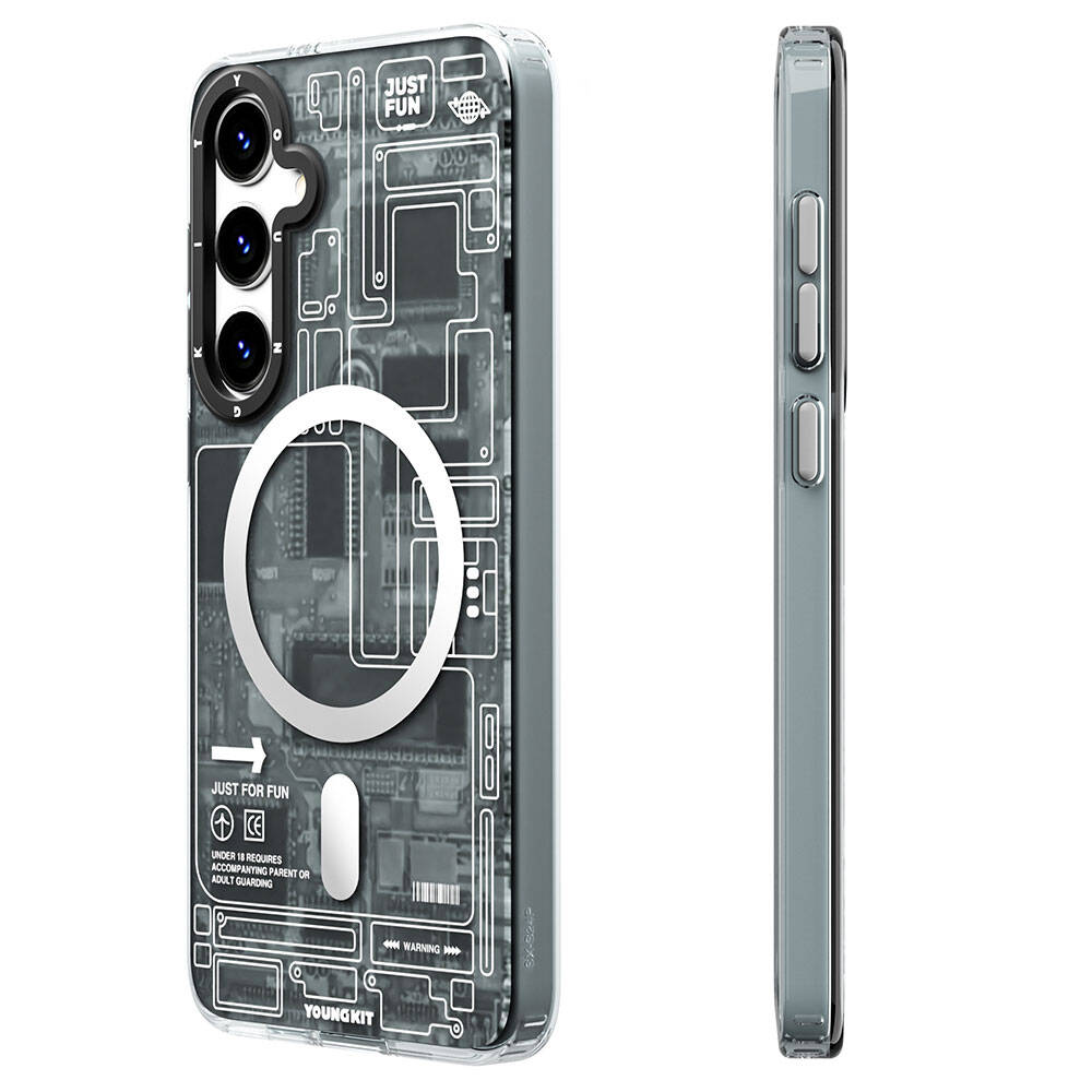 Galaxy S24 Kılıf Magsafe Şarj Özellikli YoungKit Technology Serisi Kılıf Siyah