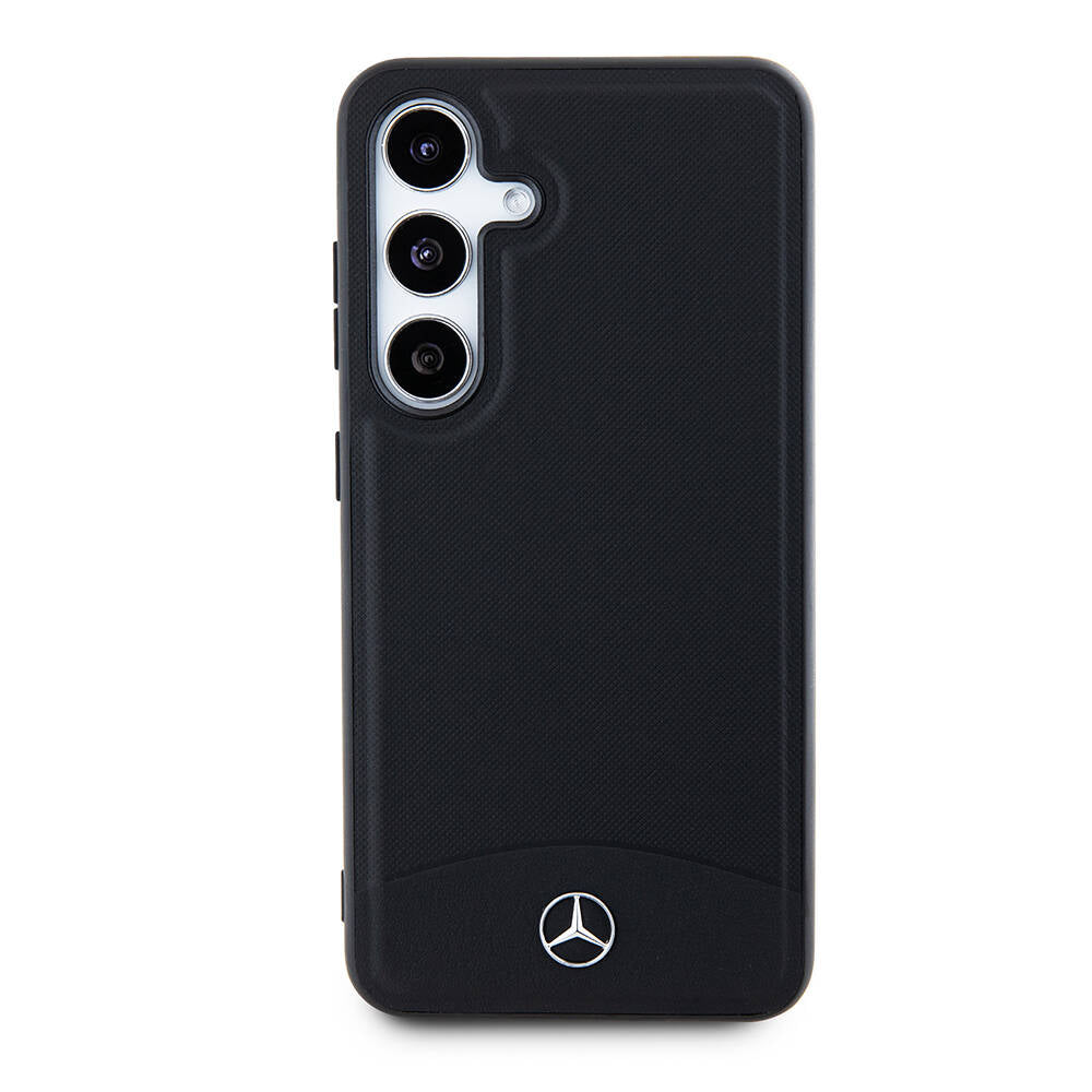Galaxy S24 Kılıf Mercedes Benz Orjinal Lisanslı Magsafe Şarj Özellikli Deri Dokumalı Sade Kılıf Siyah