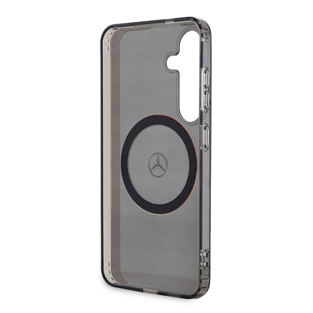 Galaxy S24 Kılıf Mercedes Benz Orjinal Lisanslı Magsafe Şarj Özellikli IML Yıldız Logolu Red Ring Kılıf Siyah