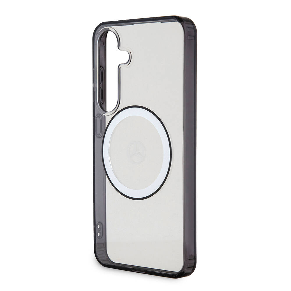 Galaxy S24 Kılıf Mercedes Benz Orjinal Lisanslı Magsafe Şarj Özellikli PC TPU Transparan Black Ring Kılıf Renksiz