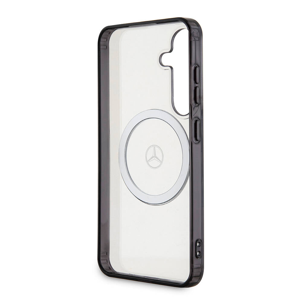 Galaxy S24 Kılıf Mercedes Benz Orjinal Lisanslı Magsafe Şarj Özellikli PC TPU Transparan Black Ring Kılıf Renksiz