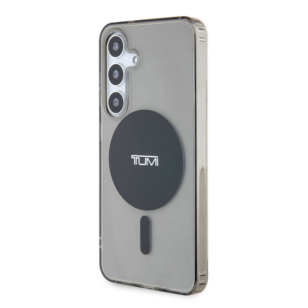 Galaxy S24 Kılıf TUMI Orjinal Lisanslı Magsafe Şarj Özellikli Airbag Köşeli Transparan Plain Kılıf Siyah