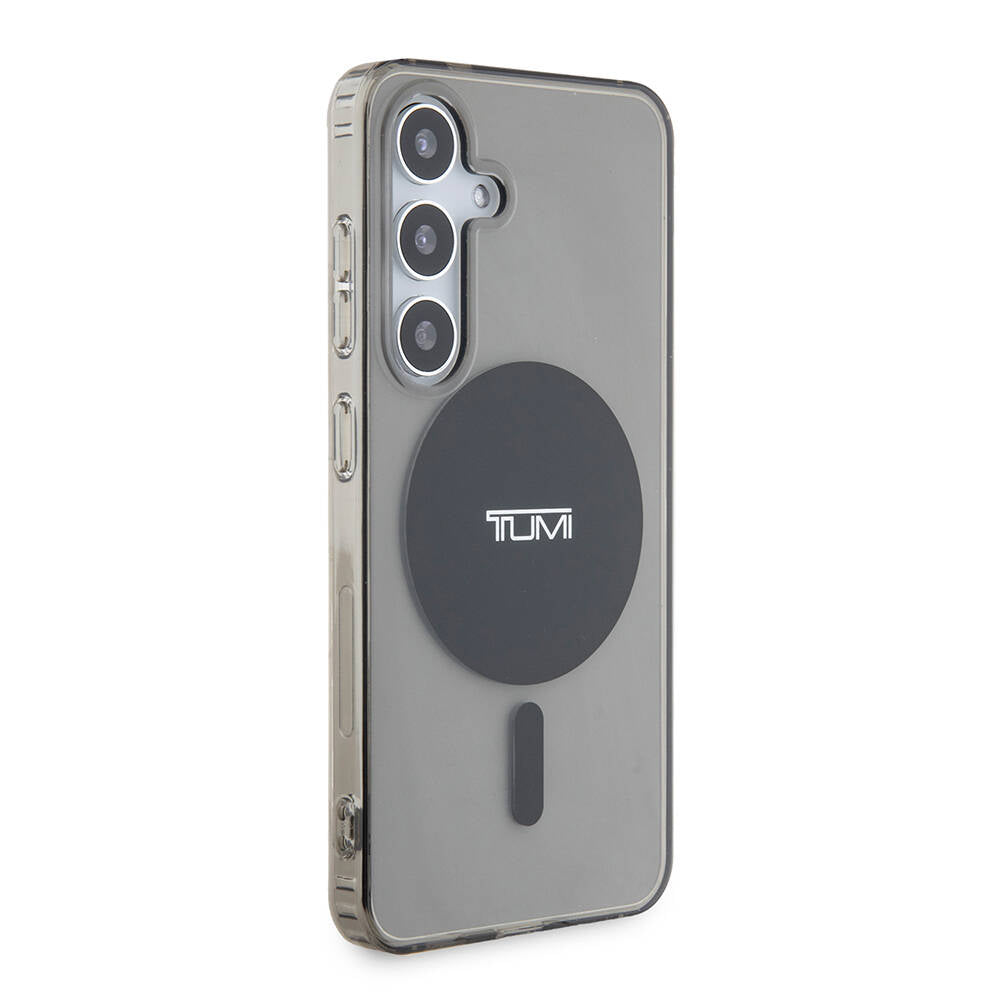 Galaxy S24 Kılıf TUMI Orjinal Lisanslı Magsafe Şarj Özellikli Airbag Köşeli Transparan Plain Kılıf Siyah