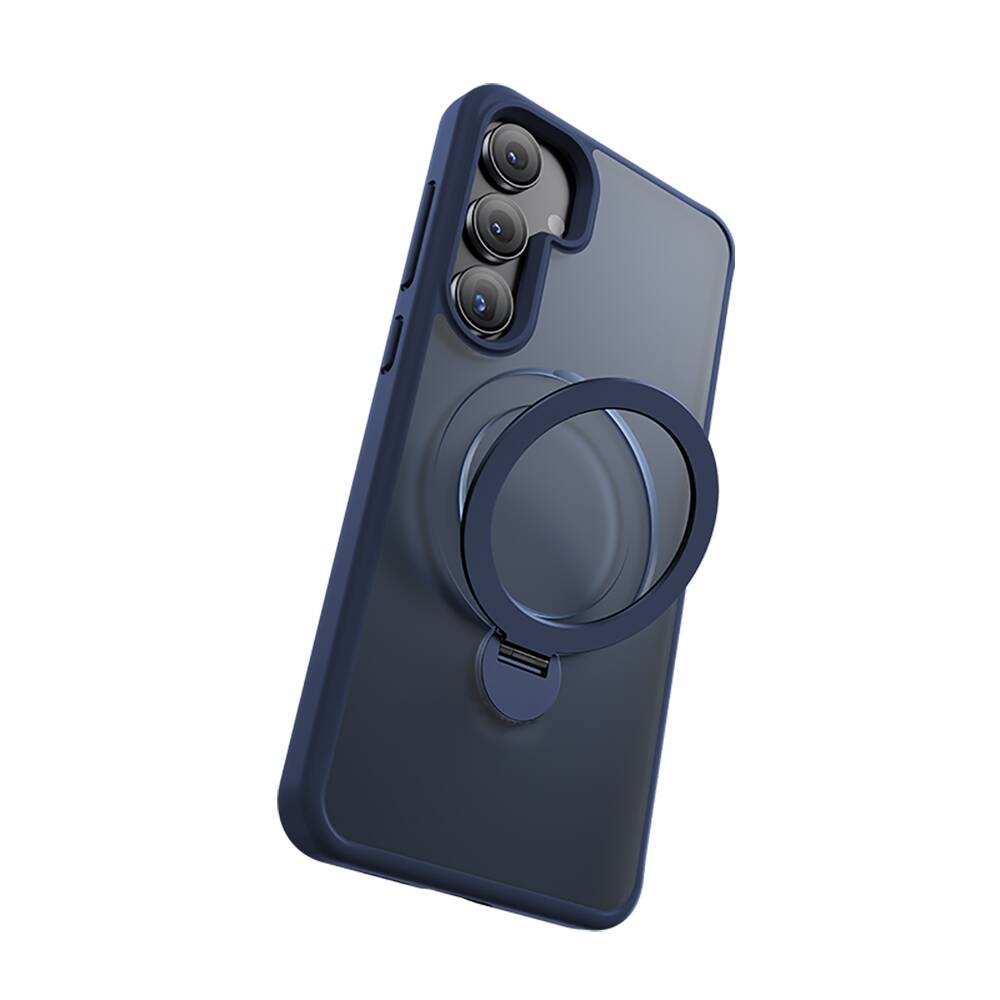 Galaxy S24 Plus Kılıf Magsafe Şarj Özellikli Benks Standlı Mist Protective Kılıf Mavi