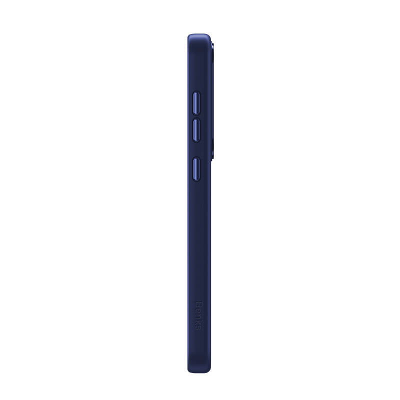Galaxy S24 Plus Kılıf Magsafe Şarj Özellikli Şeffaf Arka Yüzey Benks MagClap TPU Çerçeve Kılıf Mavi