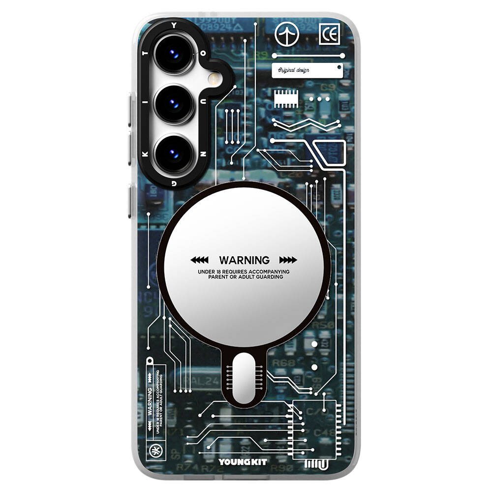 Galaxy S24 Plus Kılıf Magsafe Şarj Özellikli YoungKit Technology Serisi Kılıf Beyaz