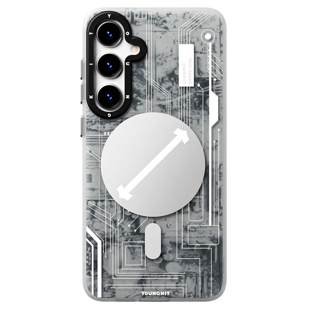 Galaxy S24 Plus Kılıf Magsafe Şarj Özellikli YoungKit Technology Serisi Kılıf Beyaz