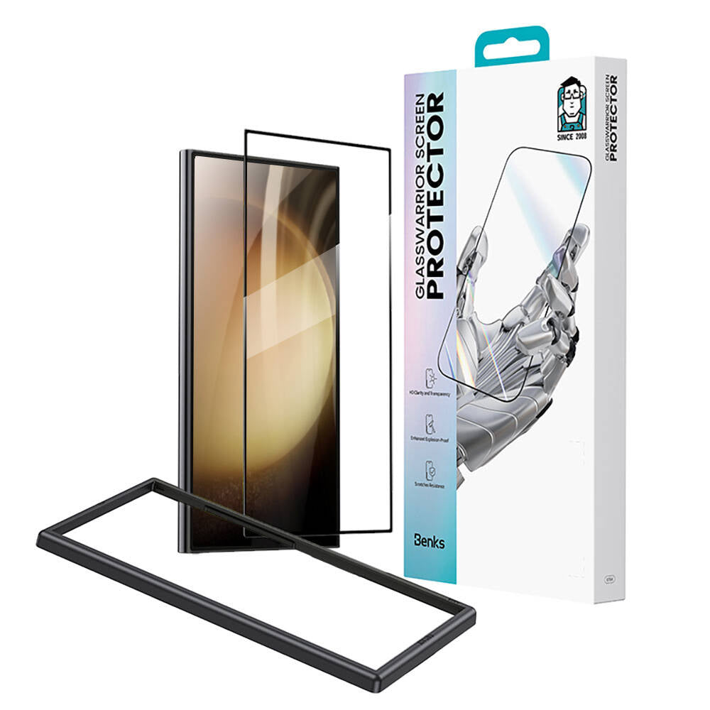 Galaxy S24 Ultra Benks Glass Warrior Cam Ekran Koruyucu + Kolay Uygulama Aparatlı Siyah