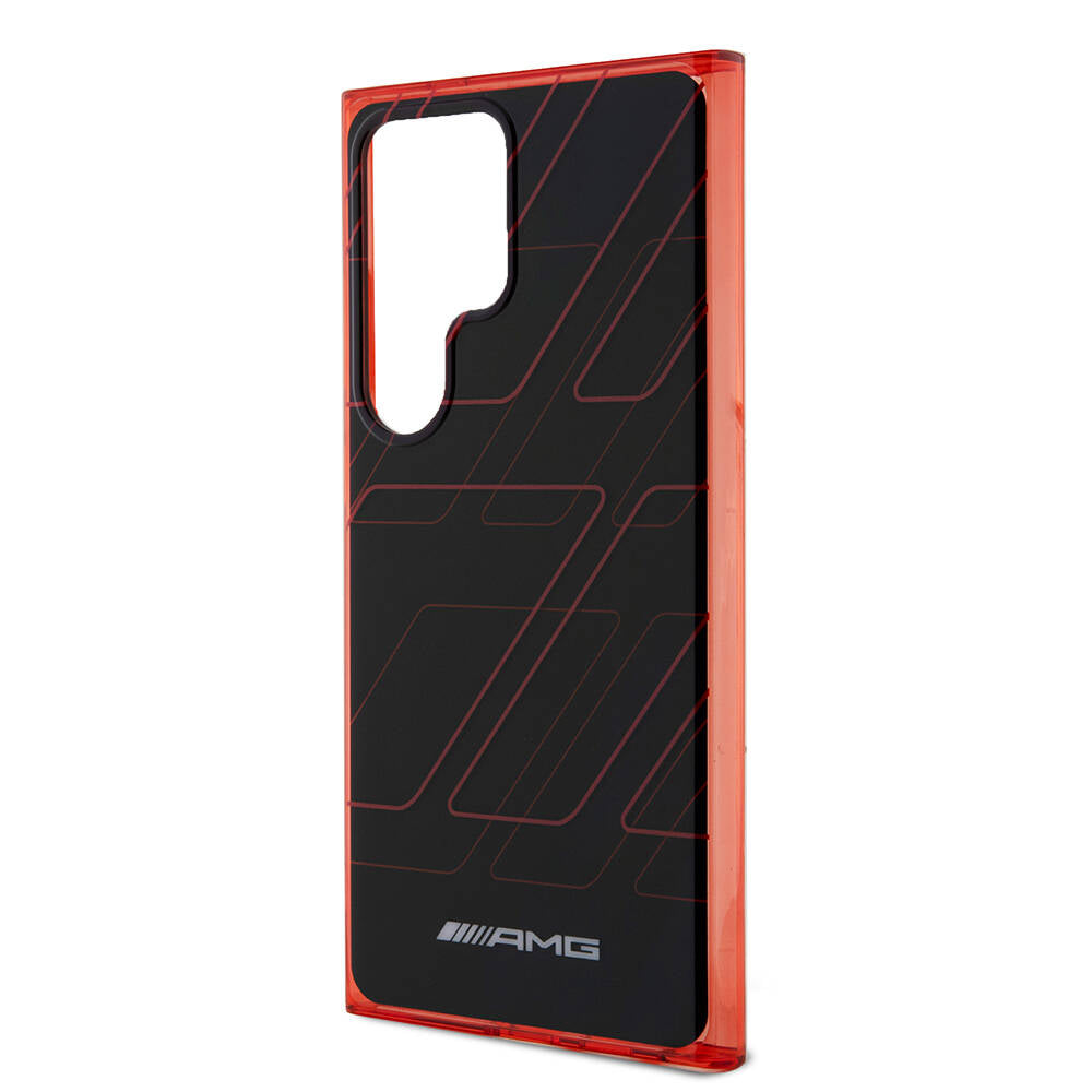 Galaxy S24 Ultra Kılıf AMG Orjinal Lisanslı Çift Katmanlı Dörtgen Desenli Kılıf Siyah