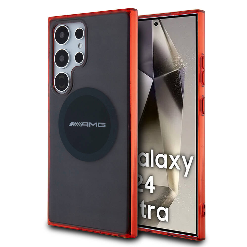 Galaxy S24 Ultra Kılıf AMG Orjinal Lisanslı Magsafe Şarj Özellikli Transparan Timeless Kılıf Siyah