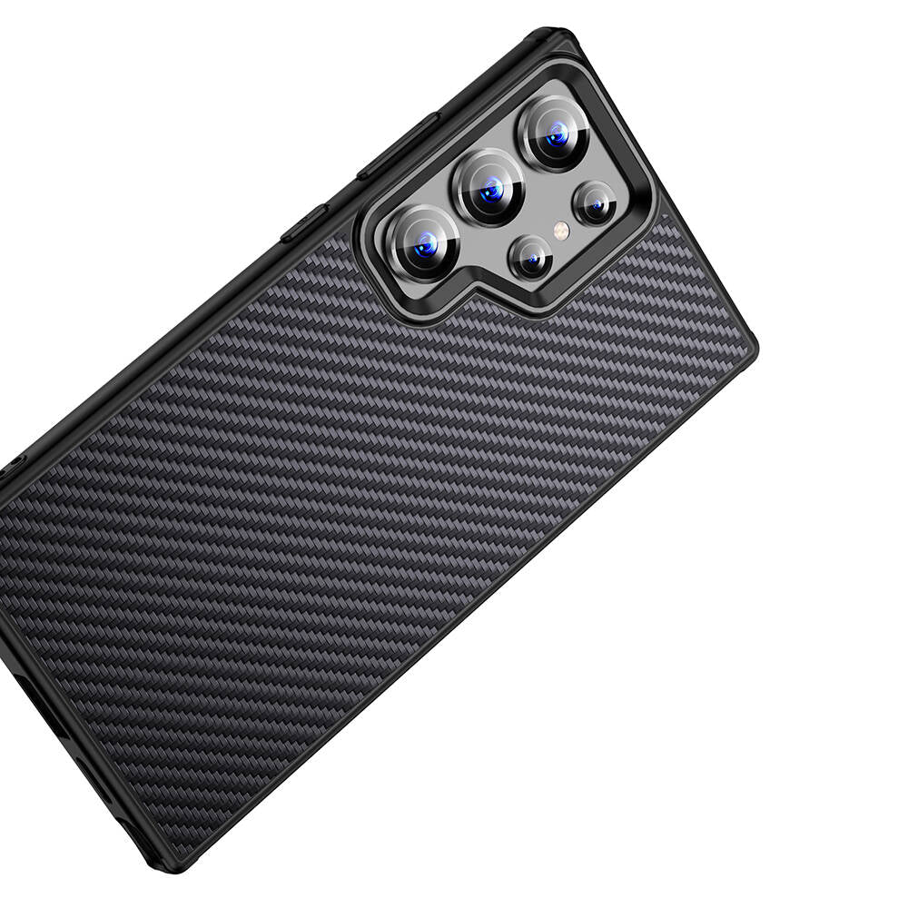 Galaxy S24 Ultra Kılıf Aramid Karbon Fiber Magsafe Özellikli Wlons Radison Kılıf Siyah
