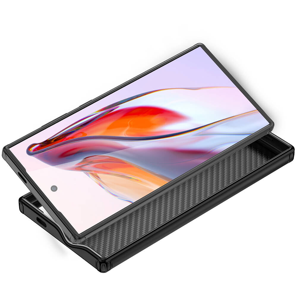 Galaxy S24 Ultra Kılıf Aramid Karbon Fiber Magsafe Özellikli Wlons Radison Kılıf Siyah