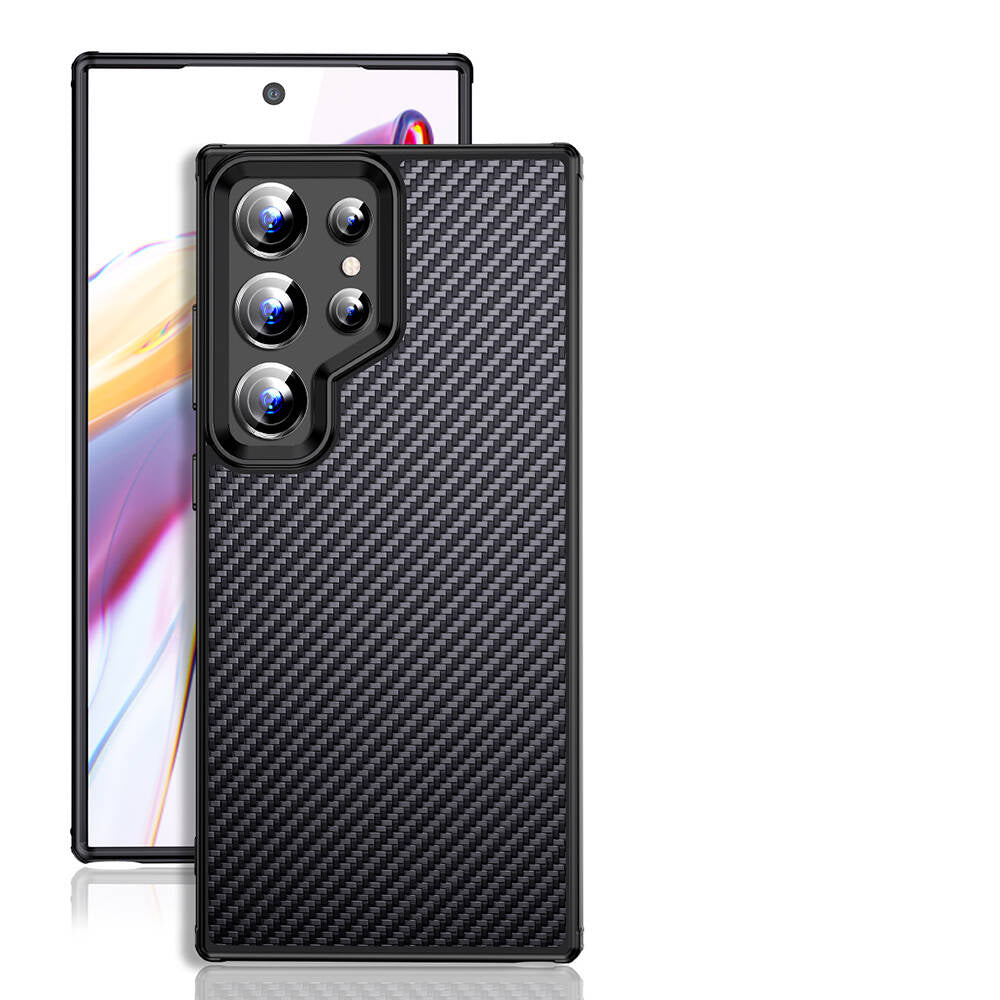 Galaxy S24 Ultra Kılıf Aramid Karbon Fiber Magsafe Özellikli Wlons Radison Kılıf Siyah