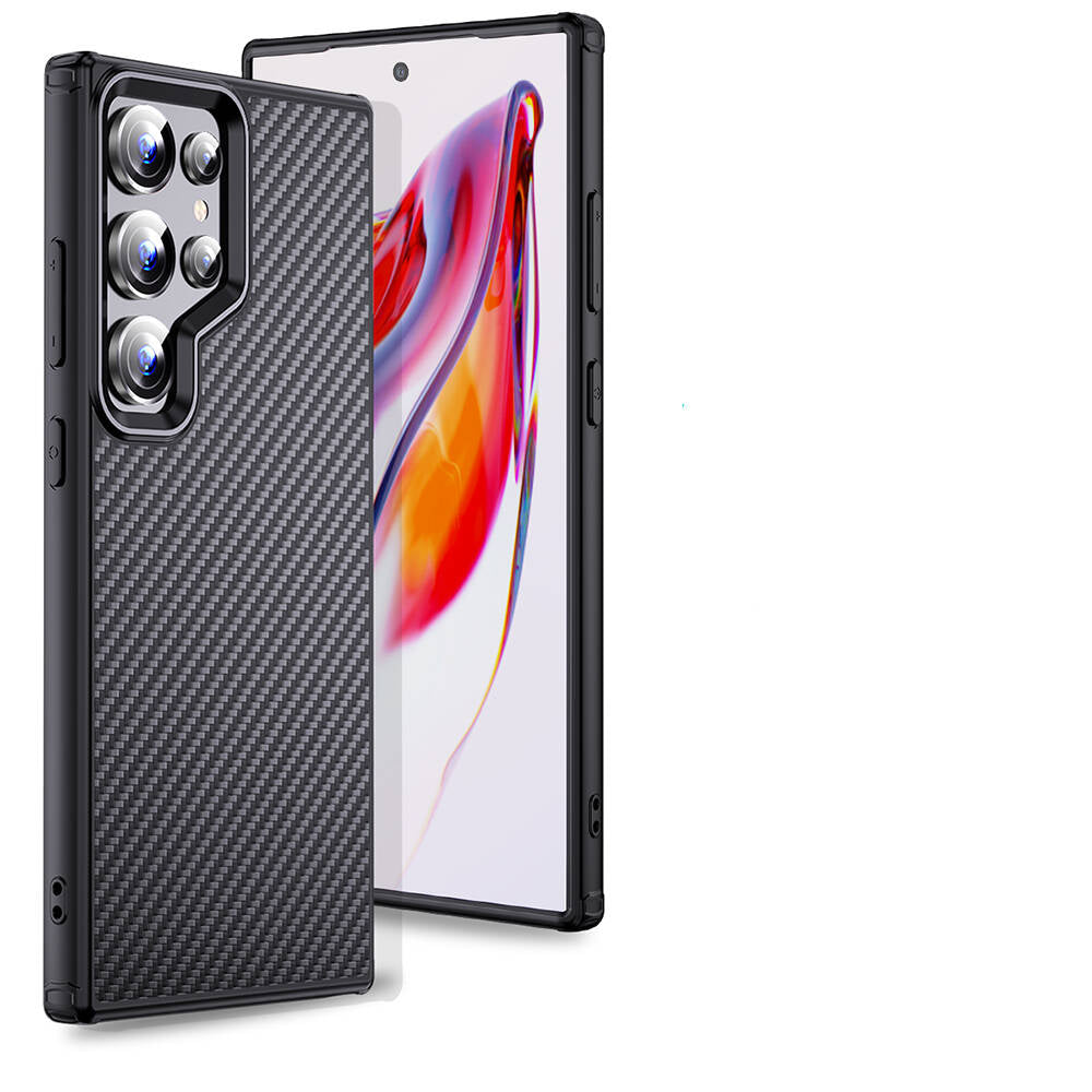 Galaxy S24 Ultra Kılıf Aramid Karbon Fiber Magsafe Özellikli Wlons Radison Kılıf Siyah