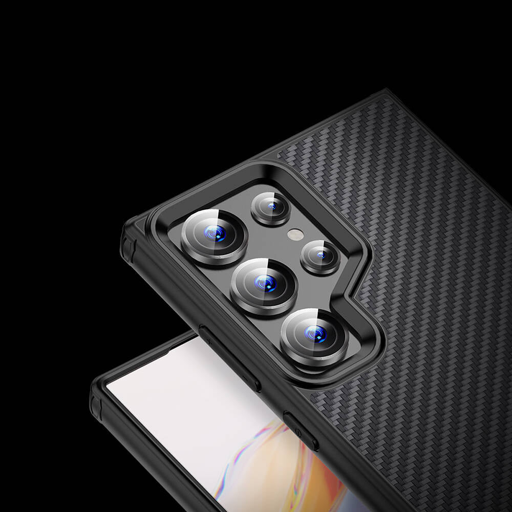 Galaxy S24 Ultra Kılıf Aramid Karbon Fiber Magsafe Özellikli Wlons Radison Kılıf Siyah