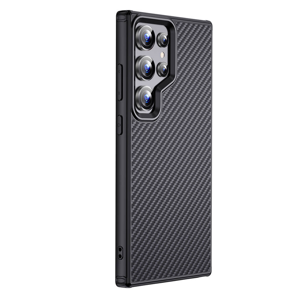 Galaxy S24 Ultra Kılıf Aramid Karbon Fiber Magsafe Özellikli Wlons Radison Kılıf Siyah