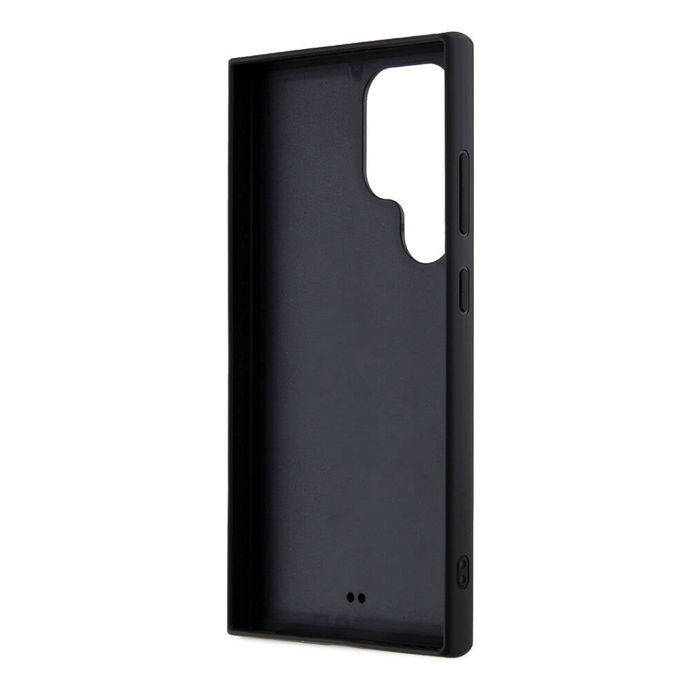 Galaxy S24 Ultra Kılıf Karl Lagerfeld Taşlı Metal Logo Orjinal Lisanslı Kılıf Siyah