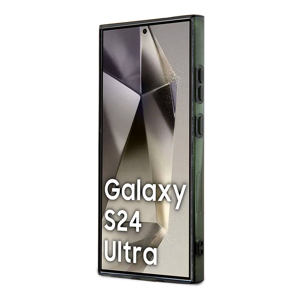 Galaxy S24 Ultra Kılıf Lacoste Orjinal Lisanslı Magsafe Şarj Özellikli Çift Katmanlı Timsah Logolu Blend Monogram Kılıf Petrol Yeşil