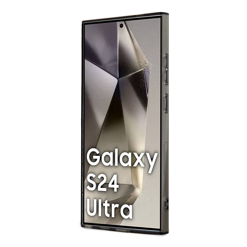 Galaxy S24 Ultra Kılıf Lacoste Orjinal Lisanslı Magsafe Şarj Özellikli Transparan Timsah Logo Baskılı Kılıf Siyah