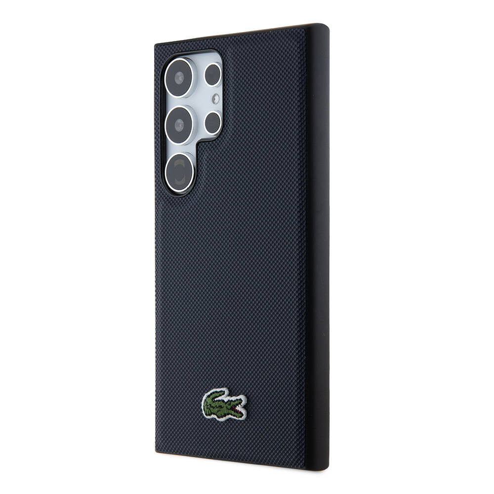Galaxy S24 Ultra Kılıf Lacoste Orjinal Lisanslı PU Pike Desenli Arka Yüzey İkonik Timsah Dokuma Logolu Kılıf Yeşil